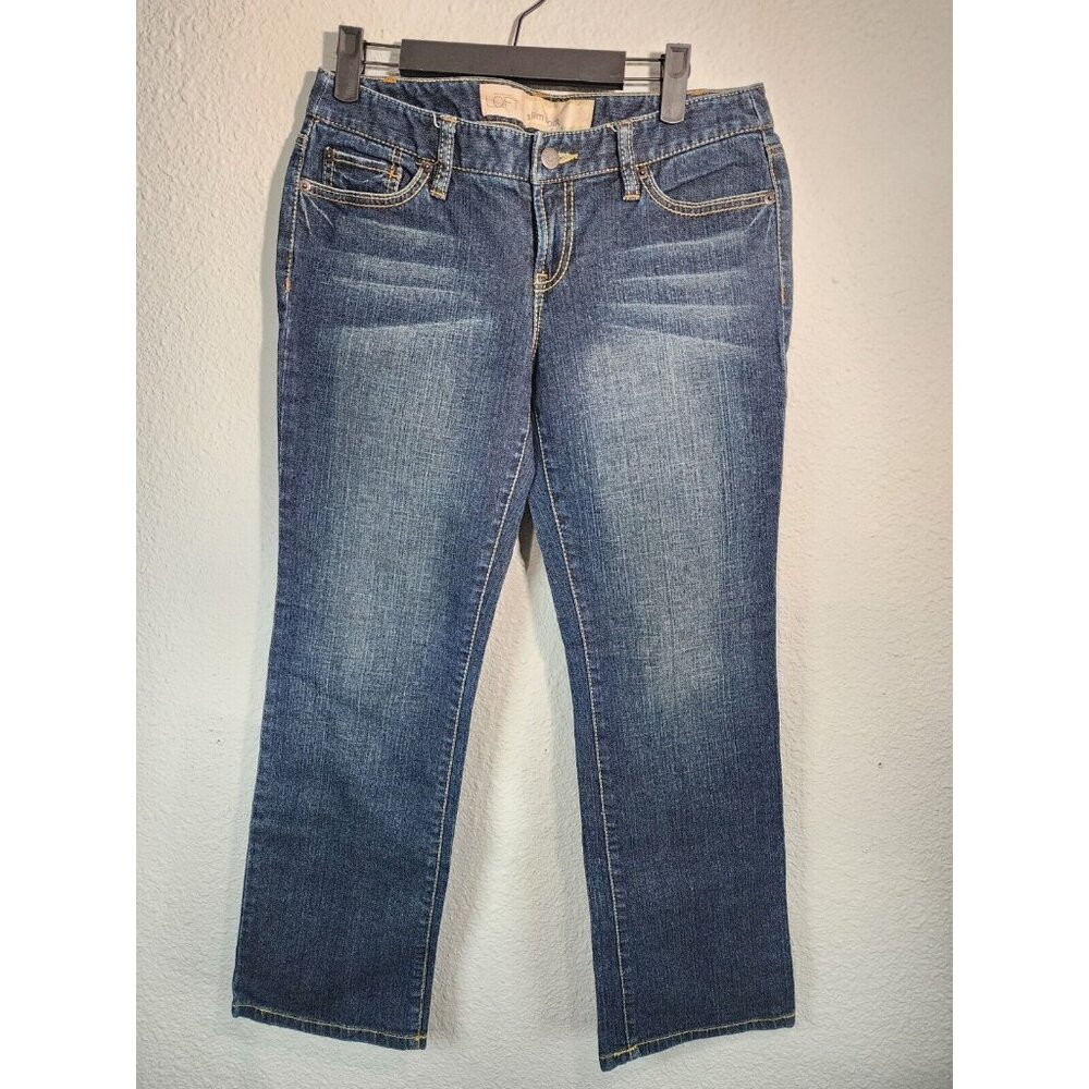 Ann Taylor LOFT Slim Boot Jeans Size 6 Snap Flap Pockets